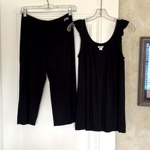 DKNY Top and Cropped Pants Sleep Set Black Size Small